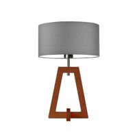 Lampka CLIO abażur szary melanż stelaż mahoniowy
