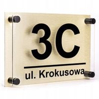 TABLICZKA Z NUMEREM DOMU | ADRESOWA | PLEKSA i ALUMINIUM + DYSTANSE i KOŁKI