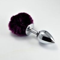 pompon metal plug large purple