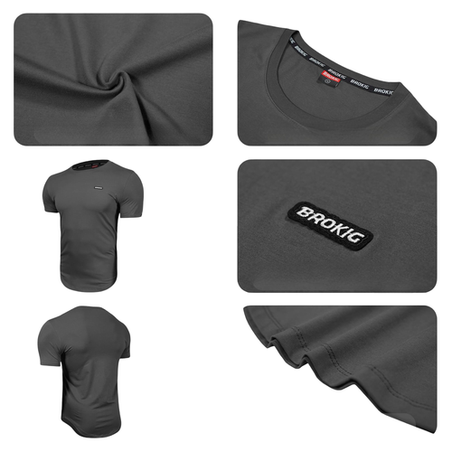 Koszulka treningowa męska kompresyjna sportowa bawełna szara rozmiar M na Arena.pl