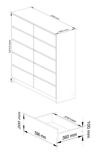 KOMODA K 120 cm 10 SZUFLAD OLCHA zdjęcie 3