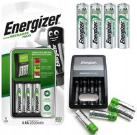 Ładowarka baterii na akumulatorki AAA AA +4x 2000mAh akumulatorek ENERGIZER