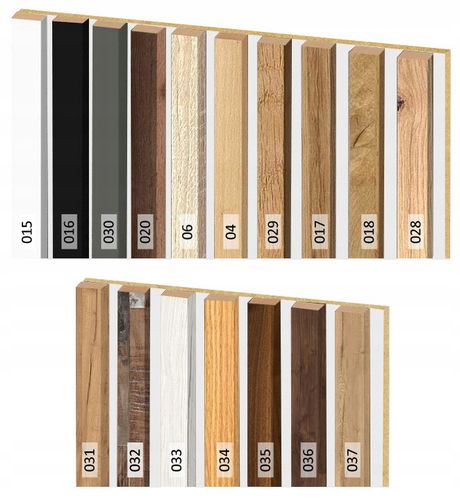 Lamele ścienne na BIAŁEJ PŁYCIE 55 x 275 dąb naturalny, wotan różne kolory na Arena.pl