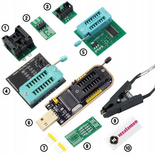 Mega zestaw programator EEPROM i Flash na CH341A pamięci serii 24 25 93 95 na Arena.pl