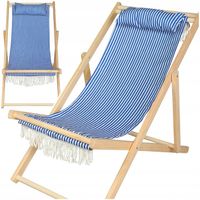 LEŻAK Ogrodowy Plażowy Fotel KRZESŁO na Balkon SKŁADANE DREWNIANE Lekkie