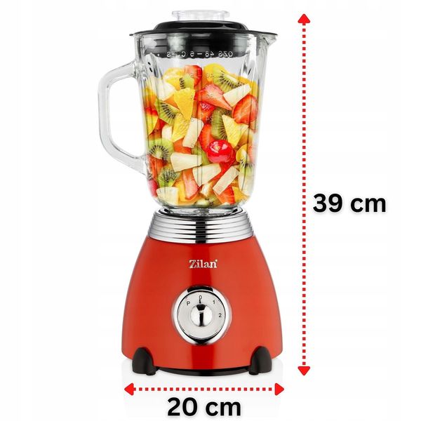 BLENDER KIELICHOWY CZERWONY 2 BIEGI PULSE RETRO 500W zdjęcie 10