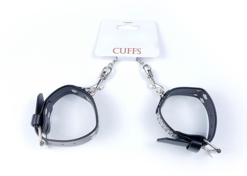 Fetish B - Series Handcuffs with cristals 3 cm Silver zdjęcie 6