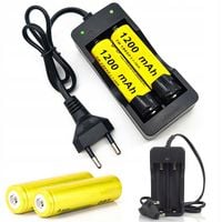 2x AKUMULATOR BATERIA 18650 OGNIWO Li-ion ŁADOWARKA DO BATERII