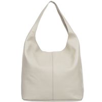 VERA PELLE torebka skórzana worek na ramię z saszetką V517 kremowa