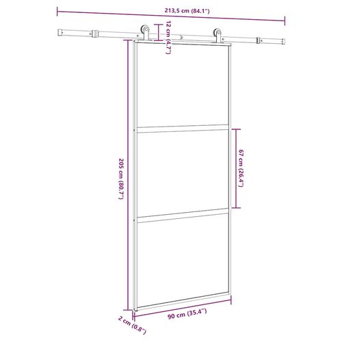 Drzwi przesuwne z zestawem okuć Szkło hartowane i aluminium na Arena.pl