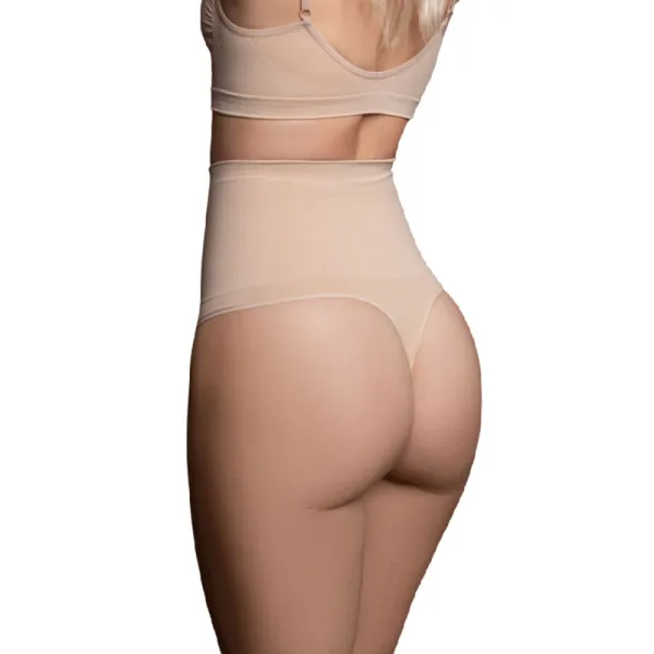 bye bra string bezszwowy wysoki stan beżowy l modelujący zdjęcie 1