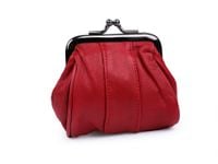 Portmonetka na bigiel skórzana czerwona