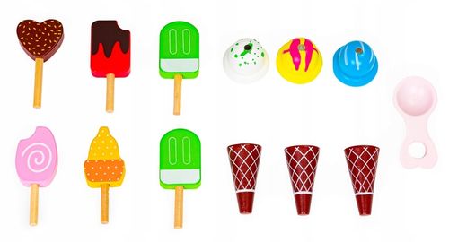 Drewniany Wózek Lodziarnia Stragan Dla Dzieci Sklep Montessori Duży 3w1 na Arena.pl