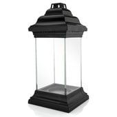 Znicz Lampion Szklany Czarny Elegancka Kapliczka XXL 32cm na Grób Cmentarz
