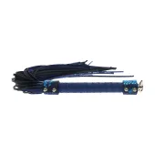 ouch! florence collection flogger niebieski - elegancki model z ekoskory