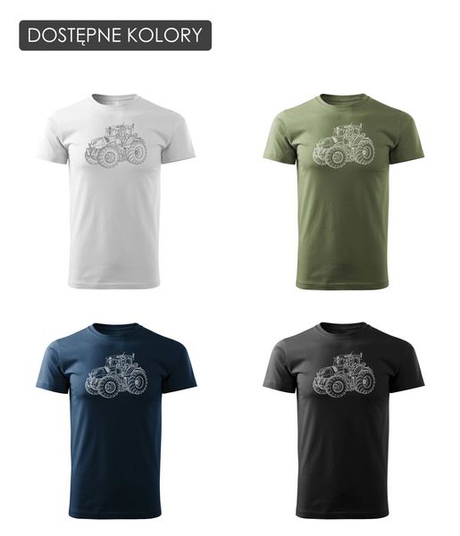 Koszulka z traktorem Claas dla rolnika męska granatowa REGULAR XL zdjęcie 3