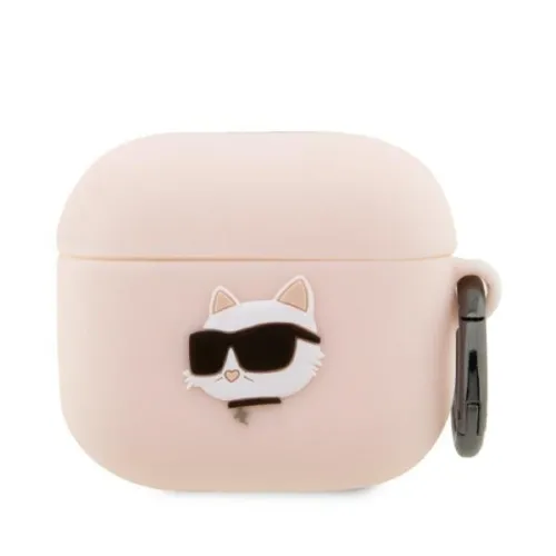 Etui Karl Lagerfeld Silicone Choupette Head 3D na AirPods 3 - różowe na Arena.pl
