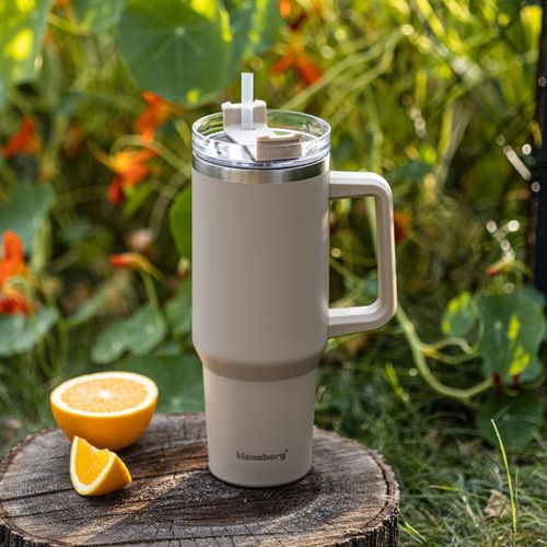 stalowy kubek termiczny termos 1100ml z rączką i słomką klausberg kb-7943 na Arena.pl