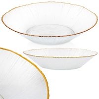 Miska Złota Szklana Sałatkowa Szklana na Sałatki Potrawy Dania Owoce 500 ml