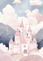 Plakat 50x70cm Wzory dla Dzieci, Dziewczynki Do Pokoju - Zamek 2