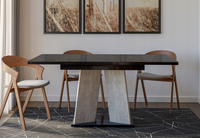 Nowoczesny stół rozkładany do salonu 120/160x90 Beton / Czarny Połysk MULLO