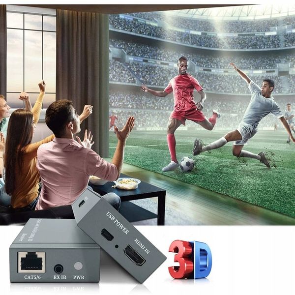 EXTENDER HDMI LAN PO SKRĘTCE RJ45 60M IR LOOPOUT zdjęcie 5