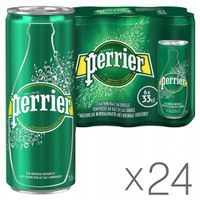 Perrier Woda Mineralna Gazowana Delikatnie Gazowana - Puszka - 24x0,33L