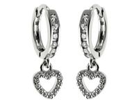 RODOWANE KOLCZYKI KÓŁKA WISZĄCE SERCA CYRKONIE