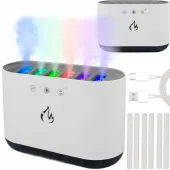 Nawilżacz powietrza kominek dyfuzor lampka led rgb aromaterapia 6 dysz