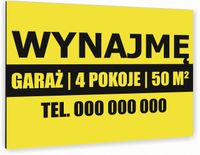 nadruk UV TABLICZKA reklamowa nierdzewna WYNAJMĘ DOM MIESZKAMIE 40x30