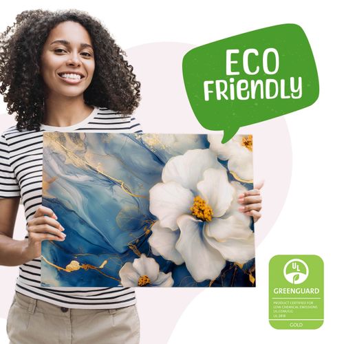 Obraz Do Salonu Kwiaty Niebieski Marmur Glamour Abstrakcja 70cm x 50cm na Arena.pl