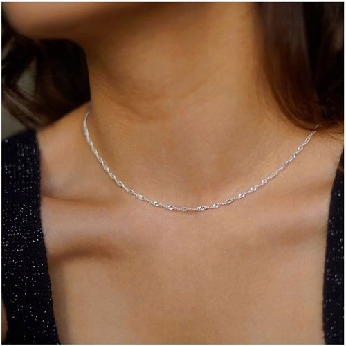 ŁAŃCUSZEK DAMSKI SREBRNY PRÓBA 925 50 cm WŁOSKI LŚNIĄCY NASZYJNIK DLA NIEJ na Arena.pl