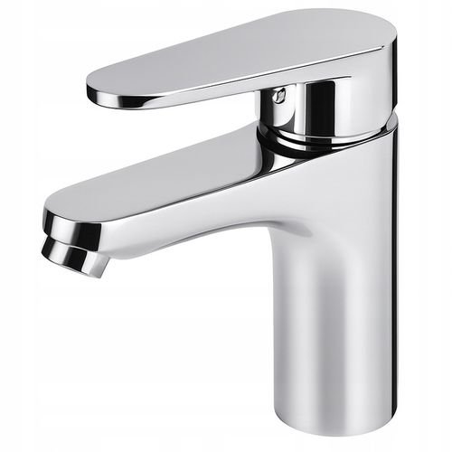 Bateria umywalkowa stojąca srebrna łazienkowa kran do umywalki chrom YOKA na Arena.pl