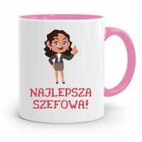 Kubek Różowy Prezent Dla Szefa Najlepsza Szefowa Z Nadrukiem Ze Zdjęciem