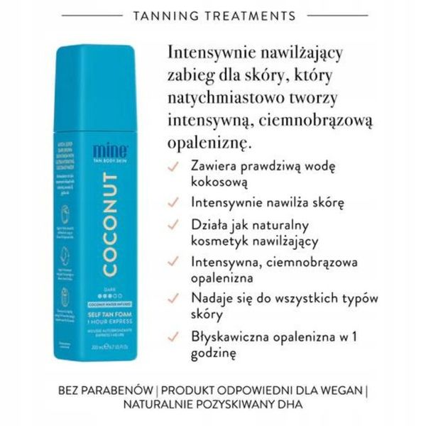 MineTan Coconut Water Pianka Samoopalająca 200ml zdjęcie 3