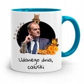 Kubek Błękitny Donald Tusk Po Platforma Prezent Z Nadrukiem Ze Zdjęciem