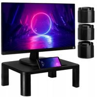 PODSTAWKA POD MONITOR LAPTOP PODSTAWA PÓŁKA CZARNA REGULOWANA BIURO UCHWYT