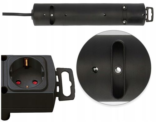 Przedłużacz z PŁASKĄ wtyczką Listwa zasilająca 4 GNIAZDA czarny 2m na Arena.pl