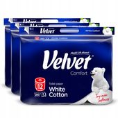 Velvet papier toaletowy White Cotton 3x12 rolek