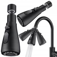 PRZEDŁUŻACZ KRANU KUCHENNEGO AERATOR PERLATOR 3 FUNKCJE 360° CZARNY LOFT 2s