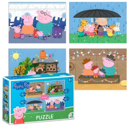 Puzzle 4W1 Świnka Peppa Cztery Układanki W Jednym Opakowaniu Dla Dzieci na Arena.pl