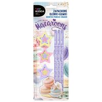 zestaw 3 ołówków i 3 gumek do mazania zapachowych makaroniki kidea