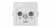 Simon Basic Gniazdo antenowe R-TV-SAT przelotowe biały BMZAR-SAT10/P.01/11