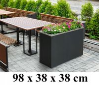 Donica z ocynkowanej blachy malowanej proszkowo ze styropianem 98x38x38