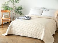 Narzuta dekoracyjna TERRA 220x240 pikowana jasno beżowa