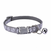 Komfortowa obroża z dzwoneczkiem dla psa kota solidna regulowana szara