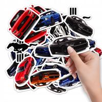 NAKLEJKI NA ZESZYT NALEPKA Z POSTACIAMI SAMOCHÓD MUSTANG AUTO WZORY 10SZT