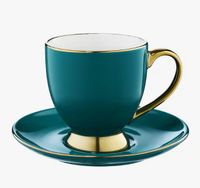 FILIŻANKA + SPODEK AMBITION ROYAL 220 ML TURKUS ZŁOTA