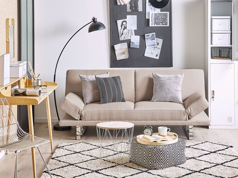 Sofa rozkładana beżowa YORK zdjęcie 3