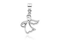 Rodowany srebrny wisior wisiorek anioł aniołek angel biała cyrkonia srebro 925 Z1713C